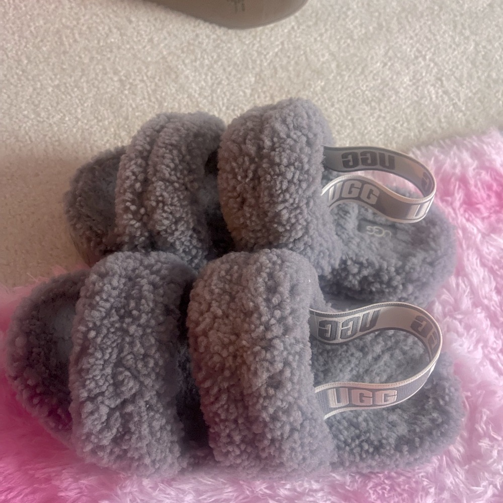 NEW UGG oh fluffita grey slides size 8